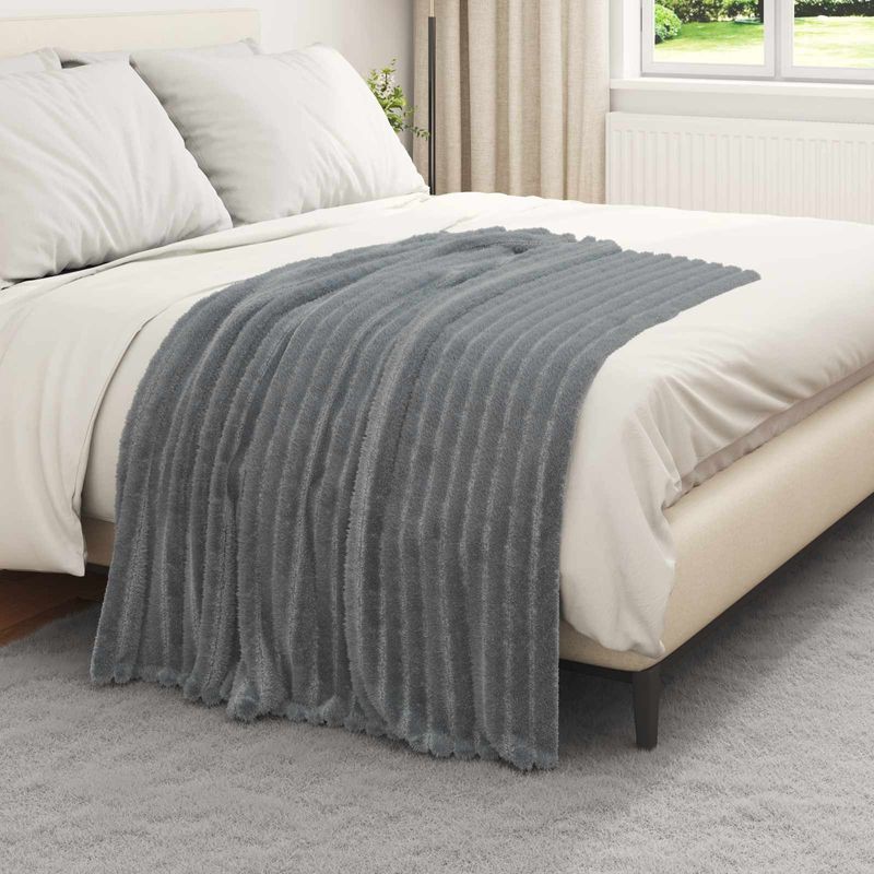 Casa si Gradina - Textile si covoare - Pături și cuverturi - Pături - Patura Gri inchis 150 x 130 cm Molton - Infinity.ro