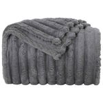 Casa si Gradina - Textile si covoare - Pături și cuverturi - Pături - Patura Gri inchis 150 x 130 cm Molton - Infinity.ro
