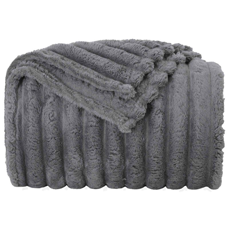Casa si Gradina - Textile si covoare - Pături și cuverturi - Pături - Patura Gri inchis 150 x 130 cm Molton - Infinity.ro