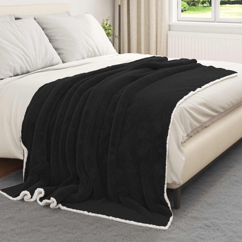 Casa si Gradina - Textile si covoare - Pături și cuverturi - Pături - Patura Negru 150 x 200 cm Molton - Infinity.ro