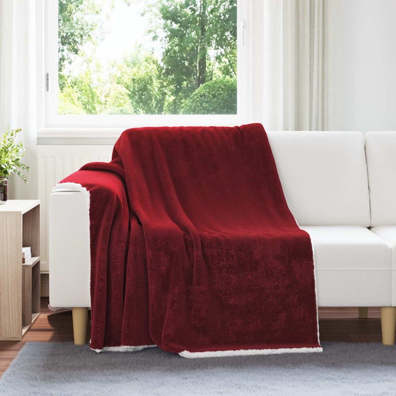 Casa si Gradina - Textile si covoare - Pături și cuverturi - Pături - Patura Rosu Bordeaux 150 x 200 cm Molton - Infinity.ro