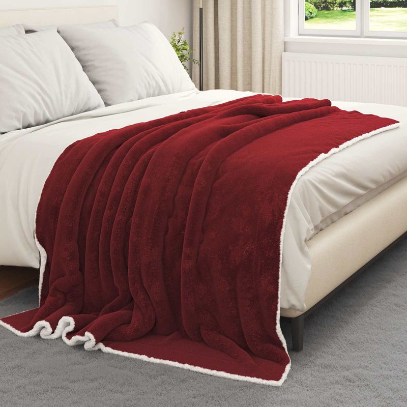 Casa si Gradina - Textile si covoare - Pături și cuverturi - Pături - Patura Rosu Bordeaux 150 x 200 cm Molton - Infinity.ro