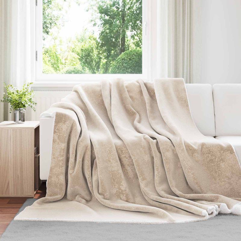 Casa si Gradina - Textile si covoare - Pături și cuverturi - Pături - Patura Bej 220 x 240 cm Molton - Infinity.ro