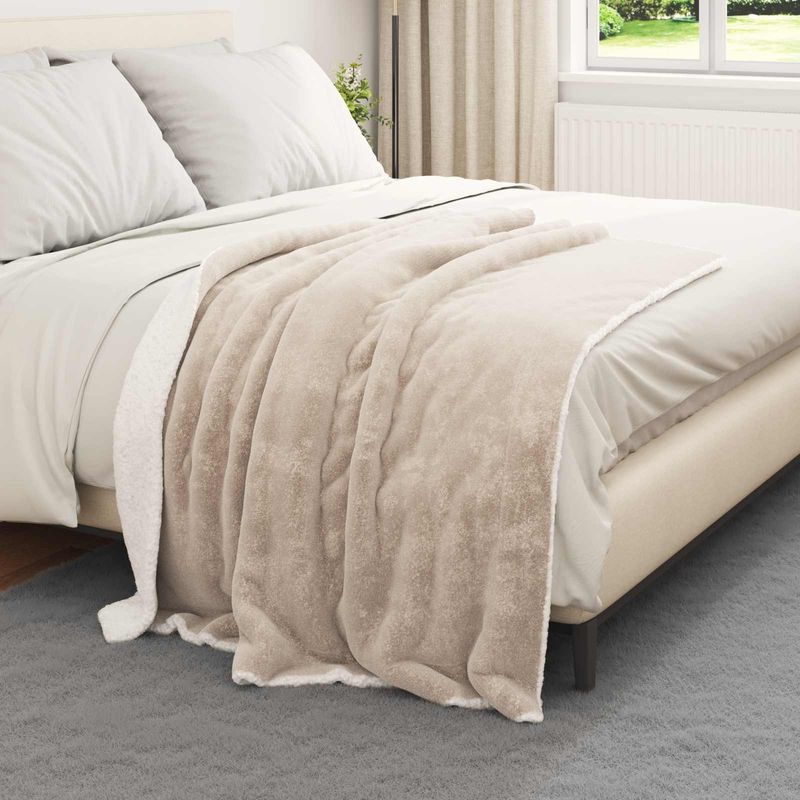 Casa si Gradina - Textile si covoare - Pături și cuverturi - Pături - Patura Bej 130 x 150 cm Molton - Infinity.ro