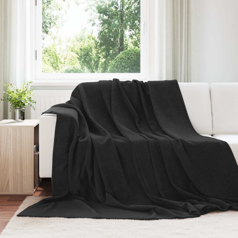 Casa si Gradina - Textile si covoare - Lenjerii de pat - Cearceafuri de pat - Paturi 6 pcs Negru 220 x 240 cm Molton - Infinity.ro