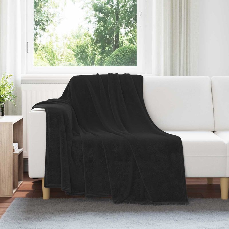 Casa si Gradina - Textile si covoare - Lenjerii de pat - Cearceafuri de pat - Paturi 6 pcs Negru 150 x 200 cm Molton - Infinity.ro