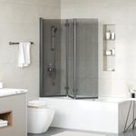 Casa si Gradina - Sanitare - Cazi si cabine de dus - Paravane si usi - Paravan dus Manual Negru 130 x 138 cm Sticla ESG si aluminiu - Infinity.ro