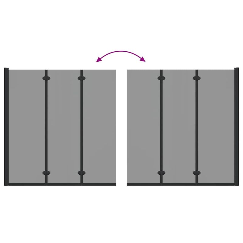 Casa si Gradina - Sanitare - Cazi si cabine de dus - Paravane si usi - Paravan dus Manual Negru 130 x 138 cm Sticla ESG si aluminiu - Infinity.ro