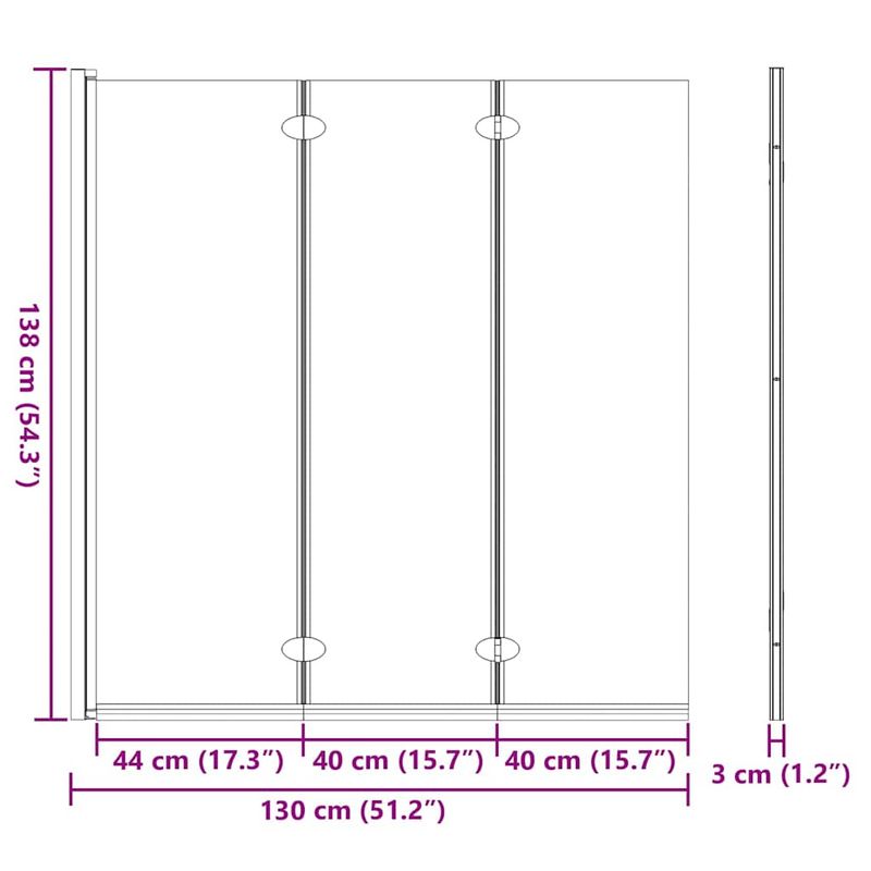 Casa si Gradina - Sanitare - Cazi si cabine de dus - Paravane si usi - Paravan dus Manual Negru 130 x 138 cm Sticla ESG si aluminiu - Infinity.ro