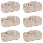 Casa si Gradina - Textile si covoare - Lenjerii de pat - Cearceafuri de pat - Paturi 6 pcs Bej 130 x 150 cm Molton - Infinity.ro