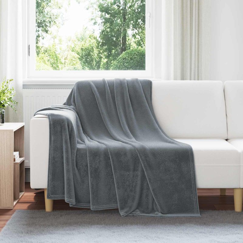 Casa si Gradina - Textile si covoare - Lenjerii de pat - Cearceafuri de pat - Paturi 6 pcs Gri inchis 150 x 200 cm Molton - Infinity.ro