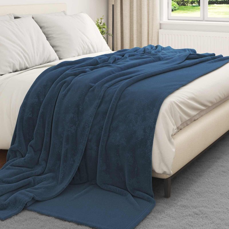 Casa si Gradina - Textile si covoare - Pături și cuverturi - Pături - Patura Albastru marin 220 x 240 cm Molton - Infinity.ro