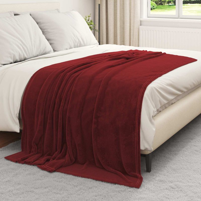 Casa si Gradina - Textile si covoare - Pături și cuverturi - Pături - Patura Rosu Bordeaux 150 x 200 cm Molton - Infinity.ro