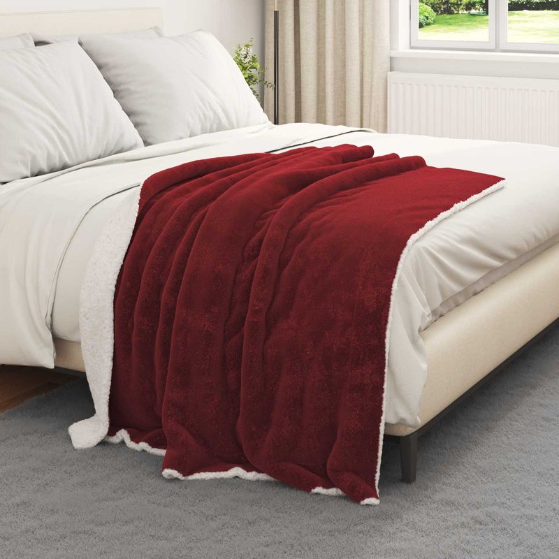 Casa si Gradina - Textile si covoare - Pături și cuverturi - Pături - Patura Rosu Bordeaux 130 x 150 cm Molton - Infinity.ro