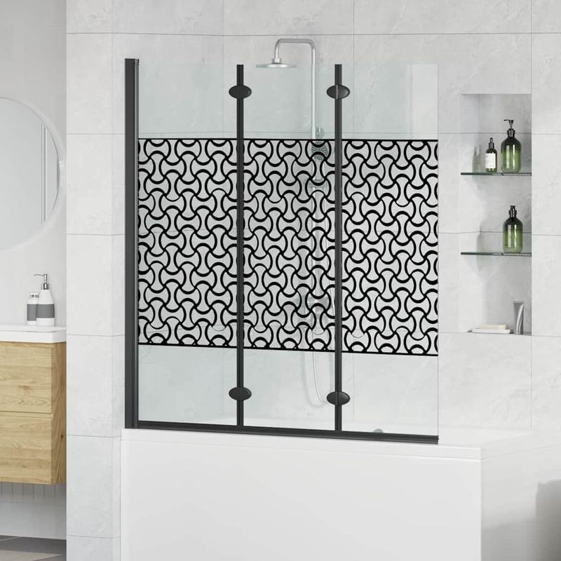 Casa si Gradina - Sanitare - Cazi si cabine de dus - Paravane si usi - Paravan dus Negru si transparent 130 x 130 cm sticla securizata - Infinity.ro