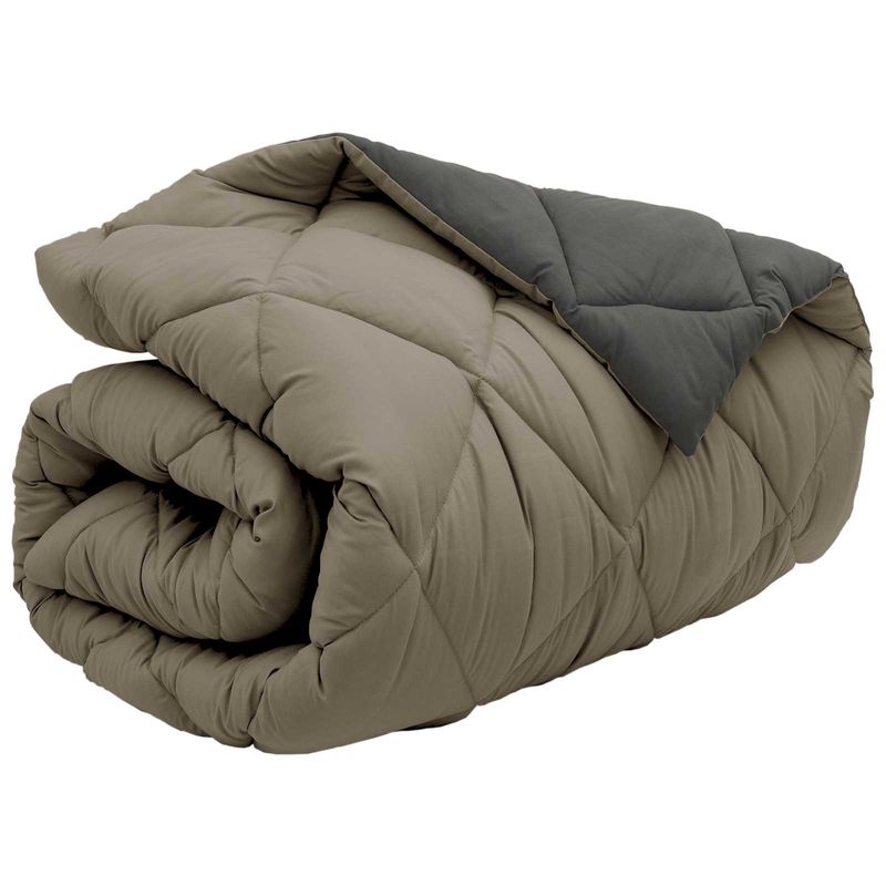 Casa si Gradina - Textile si covoare - Pături și cuverturi - Pături - Duvet de iarna Gri deschis si antracit 220 x 155 cm Microfibra - Infinity.ro