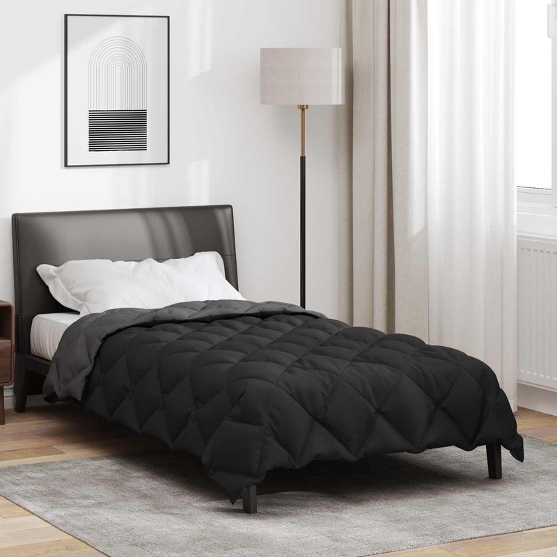 Casa si Gradina - Textile si covoare - Perne si pilote - Pilote - Duvet de iarna Negru si antracit 200 x 155 cm Microfibra - Infinity.ro