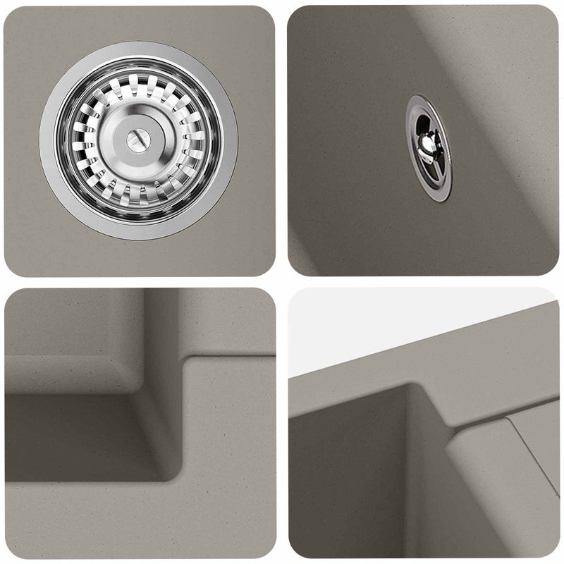 Casa si Gradina - Sanitare - Chiuveta bucatarie si accesorii - Chiuvete bucatarie - Chiuveta Gri 780 x 500 mm 80% Quartz si 20% Rasina - Infinity.ro