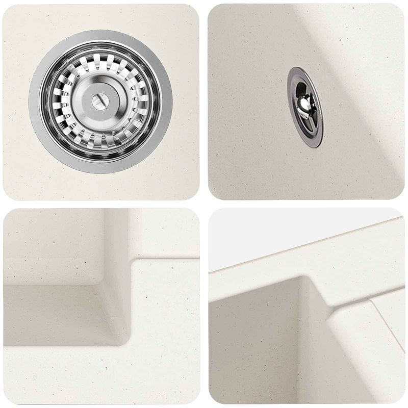 Casa si Gradina - Sanitare - Chiuveta bucatarie si accesorii - Chiuvete bucatarie - Chiuveta Alb 620 x 500 mm 80% Quartz si 20% Rasina - Infinity.ro