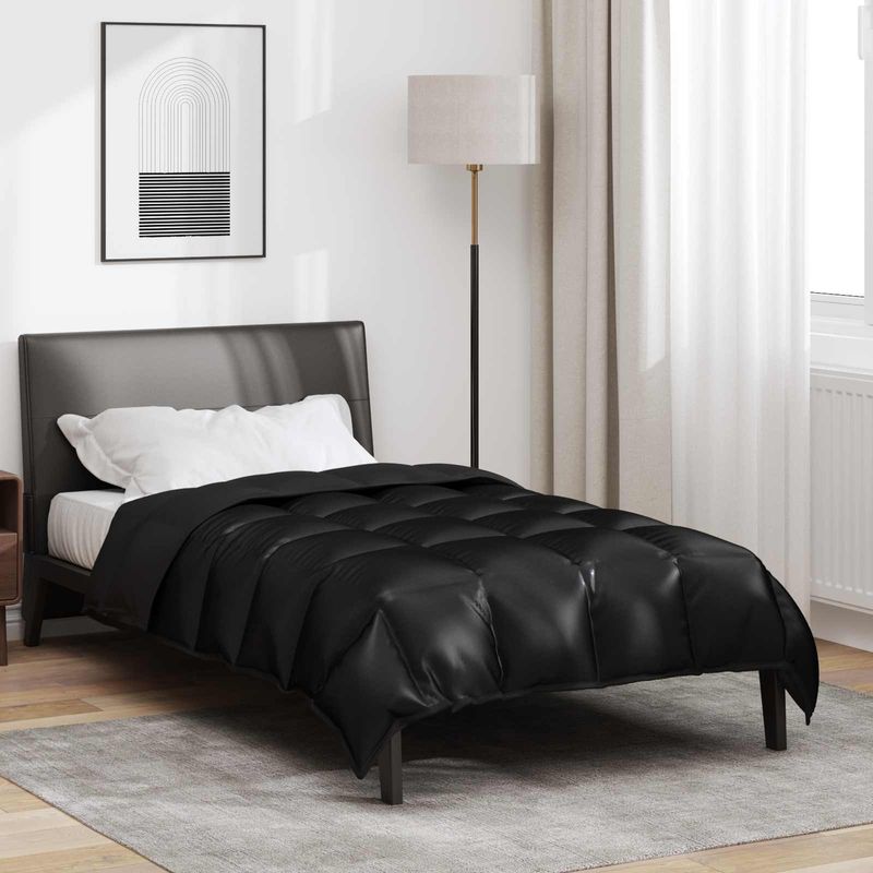 Casa si Gradina - Textile si covoare - Pături și cuverturi - Pături - Duvet de iarna Negru 220 x 135 cm Satin si Microfibra - Infinity.ro