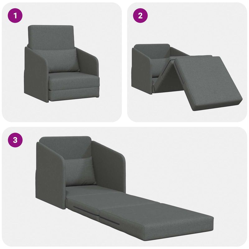 Casa si Gradina - Mobilier - Canapele si coltare - Canapele - Canapea Plianta cu Pat Gri inchis 65 x 80 x 83 cm tesatura - Infinity.ro