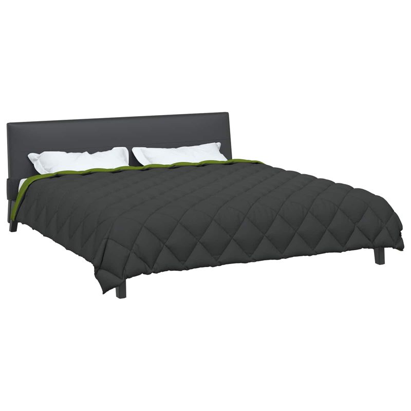 Casa si Gradina - Textile si covoare - Pături și cuverturi - Pături - Duvet de iarna Verde si Antracit 220 x 240 cm Microfibra - Infinity.ro