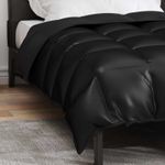 Casa si Gradina - Textile si covoare - Perne si pilote - Pilote - Duvet de iarna Negru 200 x 155 cm Satin si Microfibra - Infinity.ro
