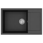 Casa si Gradina - Sanitare - Chiuveta bucatarie si accesorii - Chiuvete bucatarie - Chiuveta Negru 780 x 500 mm 80% Quartz si 20% Rasina - Infinity.ro