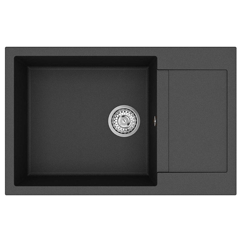 Casa si Gradina - Sanitare - Chiuveta bucatarie si accesorii - Chiuvete bucatarie - Chiuveta Negru 780 x 500 mm 80% Quartz si 20% Rasina - Infinity.ro