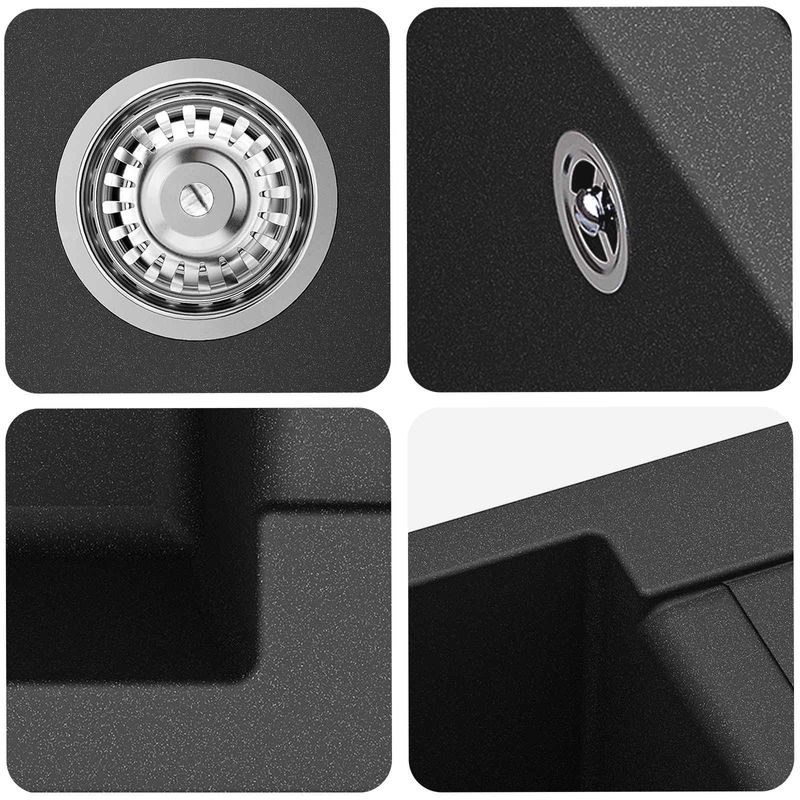 Casa si Gradina - Sanitare - Chiuveta bucatarie si accesorii - Chiuvete bucatarie - Chiuveta Negru 780 x 500 mm 80% Quartz si 20% Rasina - Infinity.ro