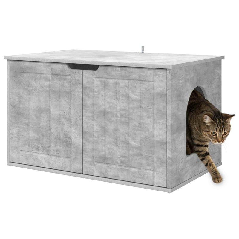Petshop - Accesorii petshop - Jucarii animale - Ansambluri de joaca - Casa pentru pisici Beton 85 x 55 x 53,5 cm Lemn compozit - Infinity.ro