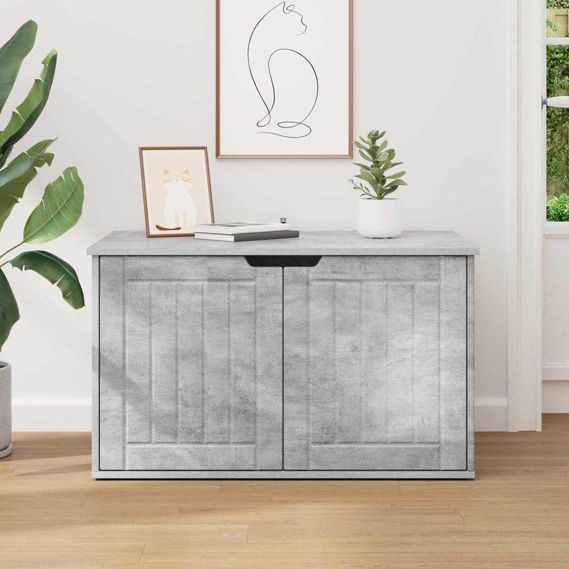 Petshop - Accesorii petshop - Jucarii animale - Ansambluri de joaca - Casa pentru pisici Beton 85 x 55 x 53,5 cm Lemn compozit - Infinity.ro