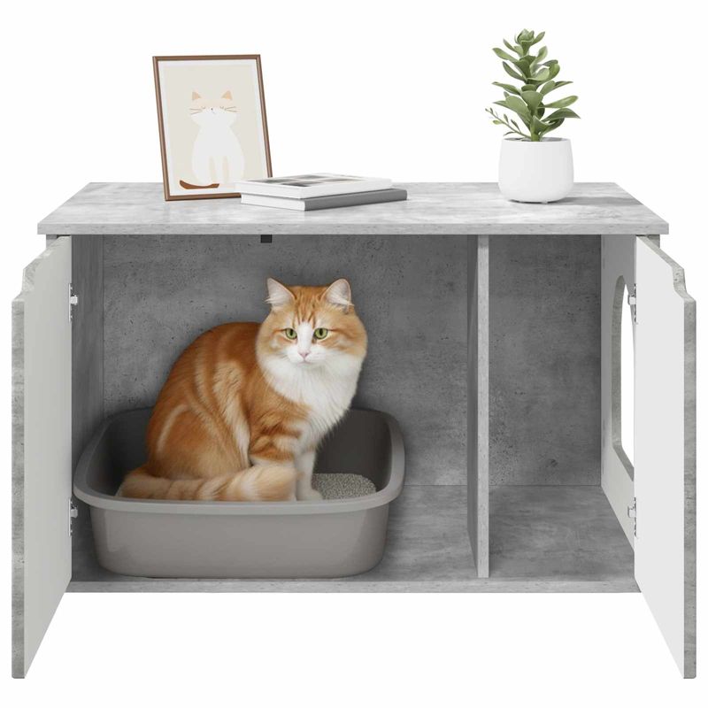 Petshop - Accesorii petshop - Jucarii animale - Ansambluri de joaca - Casa pentru pisici Beton 85 x 55 x 53,5 cm Lemn compozit - Infinity.ro