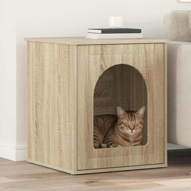 Petshop - Accesorii petshop - Jucarii animale - Ansambluri de joaca - Casa pentru pisici Sonoma 53 x 52 x 62 cm Lemn compozit - Infinity.ro