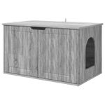 Petshop - Accesorii petshop - Culcusuri si custi - Custi interior si exterior - Casa pentru pisici Gri Sonoma 85 x 55 x 53,5 cm Lemn compozit - Infinity.ro