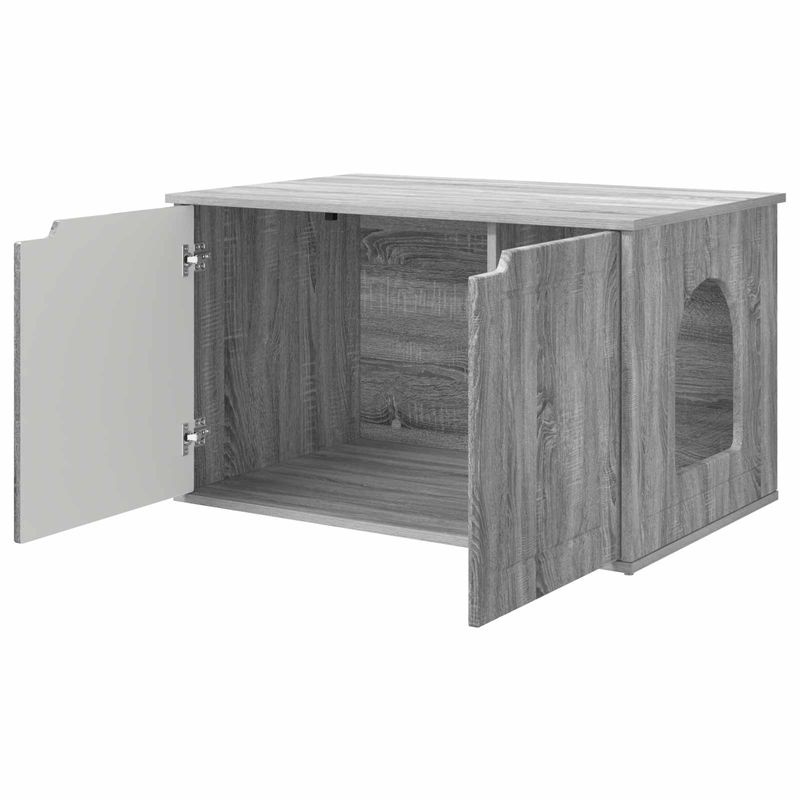 Petshop - Accesorii petshop - Culcusuri si custi - Custi interior si exterior - Casa pentru pisici Gri Sonoma 85 x 55 x 53,5 cm Lemn compozit - Infinity.ro