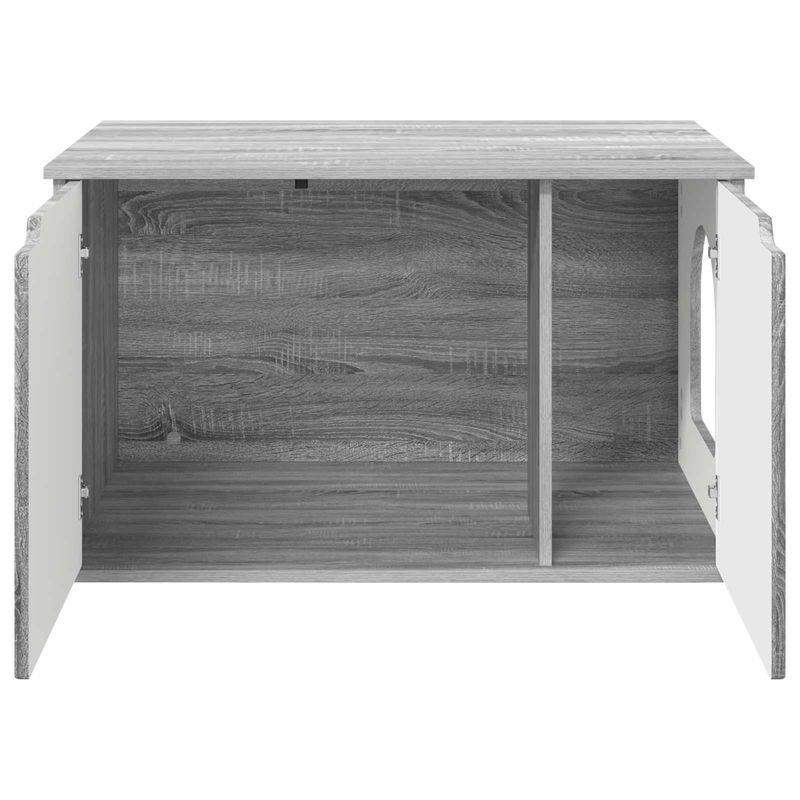 Petshop - Accesorii petshop - Culcusuri si custi - Custi interior si exterior - Casa pentru pisici Gri Sonoma 85 x 55 x 53,5 cm Lemn compozit - Infinity.ro