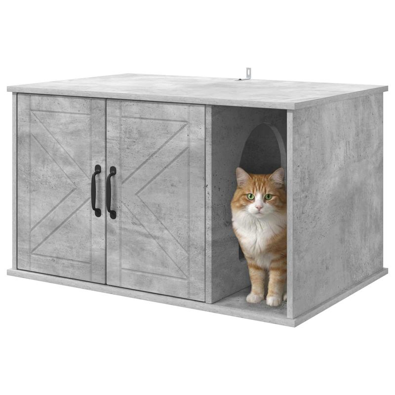 Petshop - Accesorii petshop - Jucarii animale - Ansambluri de joaca - Casa pentru pisici Beton 85 x 55 x 50 cm Lemn compozit - Infinity.ro