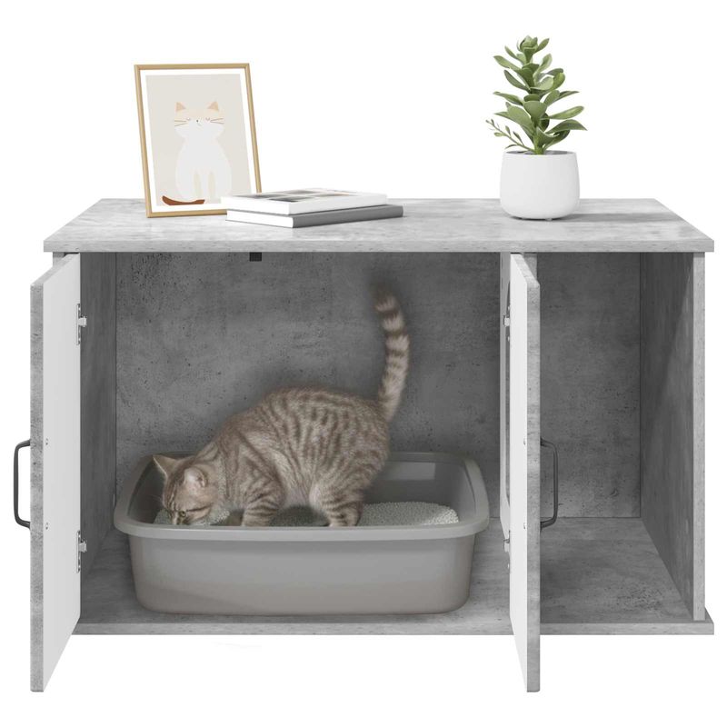 Petshop - Accesorii petshop - Jucarii animale - Ansambluri de joaca - Casa pentru pisici Beton 85 x 55 x 50 cm Lemn compozit - Infinity.ro