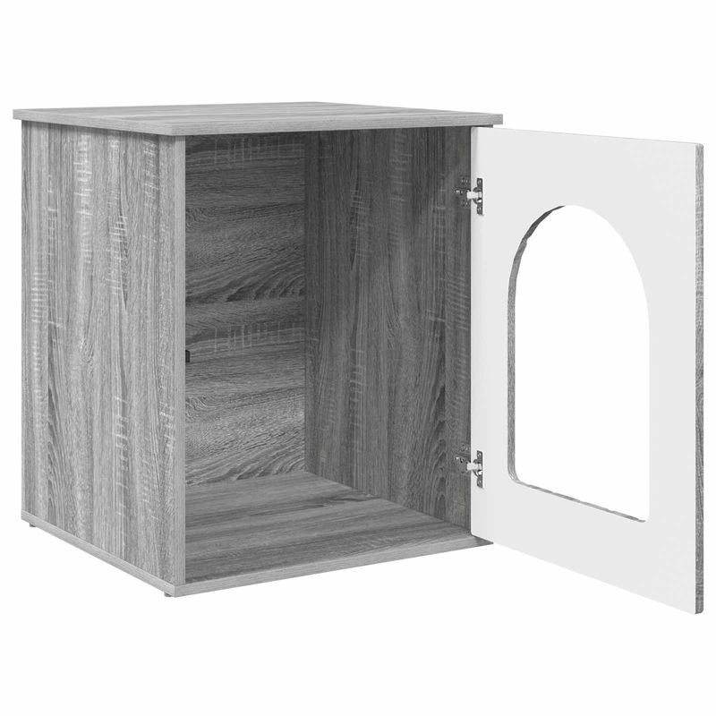 Petshop - Accesorii petshop - Culcusuri si custi - Custi interior si exterior - Casa pentru pisici Gri Sonoma 53 x 52 x 62 cm Lemn compozit - Infinity.ro