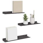 Casa si Gradina - Mobilier - Biblioteci si rafturi - Rafturi - Raft de perete cu Raft Pe perete 3 pcs Negru 80 x 9 x 2.5 cm - Infinity.ro