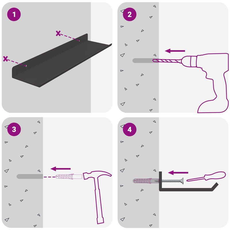 Casa si Gradina - Mobilier - Biblioteci si rafturi - Rafturi - Raft de perete cu Raft Pe perete 3 pcs Negru 80 x 9 x 2.5 cm - Infinity.ro