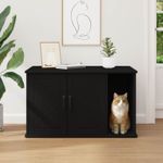 Petshop - Accesorii petshop - Jucarii animale - Ansambluri de joaca - Casa pentru pisici Negru 85 x 55 x 50 cm Lemn compozit - Infinity.ro
