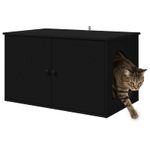 Petshop - Accesorii petshop - Jucarii animale - Ansambluri de joaca - Casa pentru pisici Negru 85 x 55 x 50,5 cm Lemn compozit - Infinity.ro