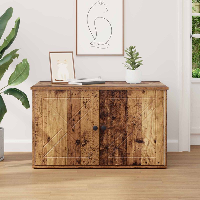 Petshop - Accesorii petshop - Jucarii animale - Ansambluri de joaca - Casa pentru pisici Lemn vechi 85 x 55 x 50 cm Lemn compozit - Infinity.ro