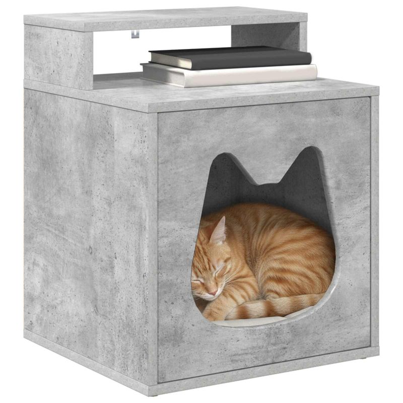 Petshop - Accesorii petshop - Jucarii animale - Ansambluri de joaca - Casa pentru pisici Beton 42,5 x 40 x 53,5 cm Lemn compozit - Infinity.ro