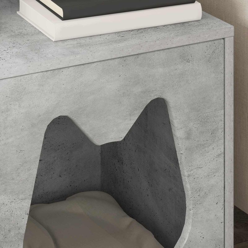 Petshop - Accesorii petshop - Jucarii animale - Ansambluri de joaca - Casa pentru pisici Beton 42,5 x 40 x 53,5 cm Lemn compozit - Infinity.ro