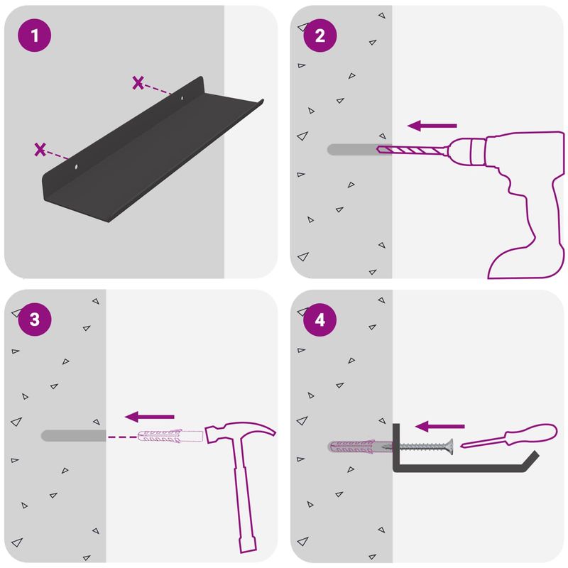 Casa si Gradina - Mobilier - Biblioteci si rafturi - Rafturi - Raft de perete cu Raft Pe perete 2 pcs Negru 80 x 9 x 2.5 cm - Infinity.ro