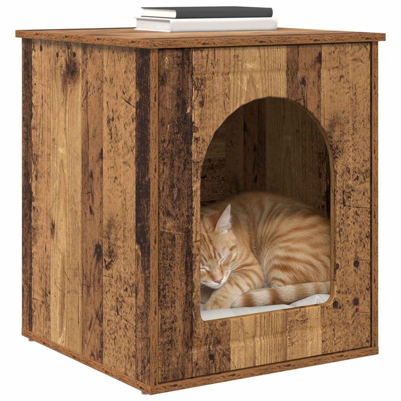 Petshop - Accesorii petshop - Jucarii animale - Ansambluri de joaca - Casa pentru pisici Lemn vechi 53 x 52 x 62 cm Lemn compozit - Infinity.ro