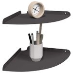 Casa si Gradina - Mobilier - Biblioteci si rafturi - Rafturi - Raft de perete cu Raft 2 pcs Negru 18 x 18 x 2.3 cm - Infinity.ro